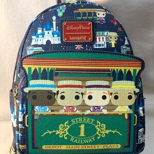 Loungefly Disney Main Street Dapper Dans Castle Trolly Car Mini Backpack NWT